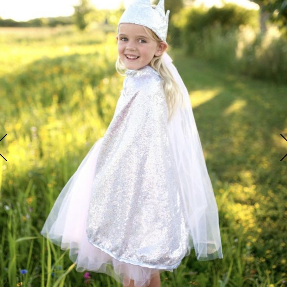 Great Pretenders Reversible Cape Halloween Costume Dress Up Sz 4-6Y Pink Sequin - Picture 1 of 12
